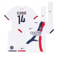 Paris Saint-Germain Desire Doue #14 Udebanesæt Børn 2024-25 Kortærmet (+ Korte bukser)